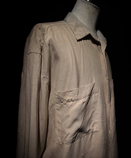 Vintage damage drape Silk100% Shirt