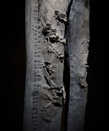 Fade Distressed slim Straight Denim pants