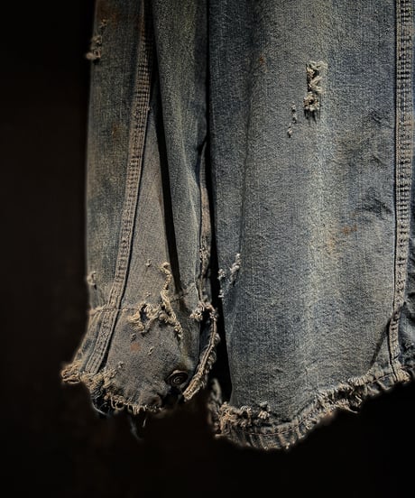Hard damage vintage Denim coverall jacket