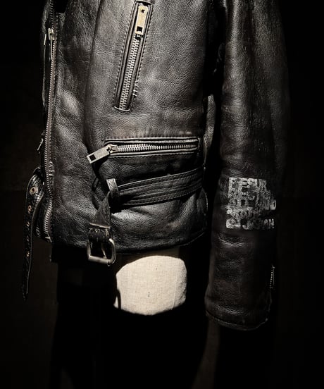 Vintage Leather Biker Jacket with UK-Sourced Badges & Pins
