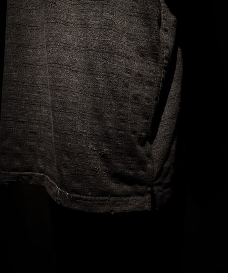 [Dye] Vintage damage border polo shirt