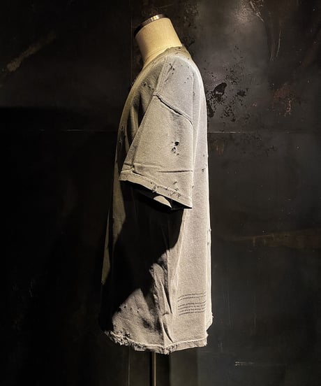 Vintage dye damage T-shirt (Old black)