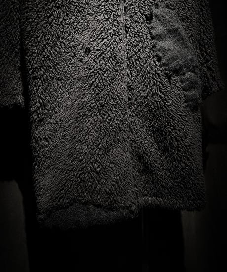 Different fabric patchwork boa coat
