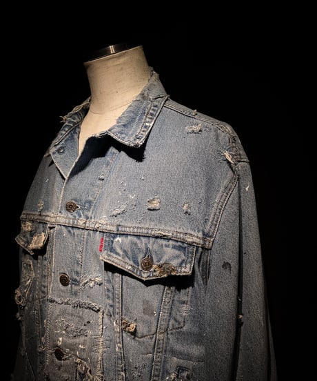 Distressed Patchwork Vintage Denim Trucker Jacket TypeIII