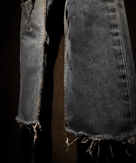 Faded Indigo Straight Damage Denim pants
