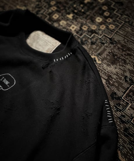 I THINK,,, character sweat shirt (BLACK)