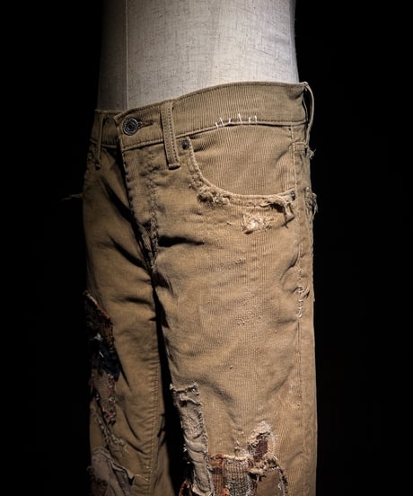 Vintage repair damage corduroy pants (襤褸)