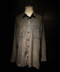 [Dye] Vintage damage suède shirt