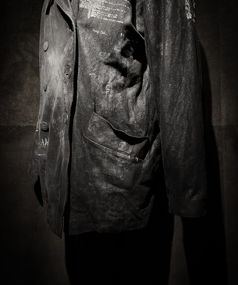 Euro vintage Reconstructed Suede Double-Breaste