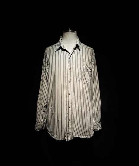 Vintage damage Stripe Work Shirt