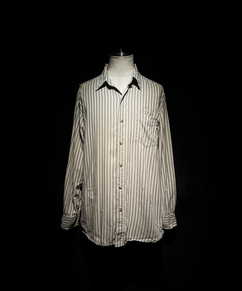 Vintage damage Stripe Work Shirt | RESURRECTION