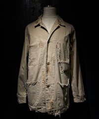 Damage vintage denim coverall jacket