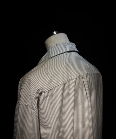 Vintage damage Stripe Cotton Shirt