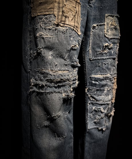 Vintage repair damage denim pants (襤褸)
