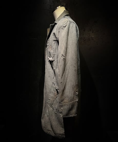 [Dye] Vintage damage herringbone jacket