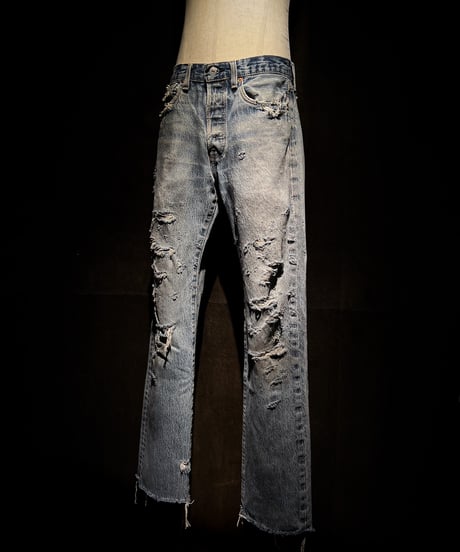 Fade Distressed slim Straight Denim pants