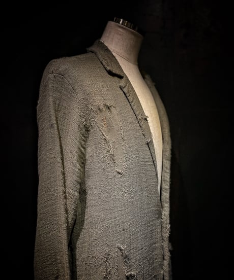 Vintage damage military linen long coat