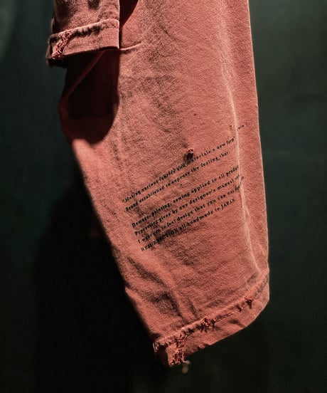 Vintage dye damage T-shirt (Old red)