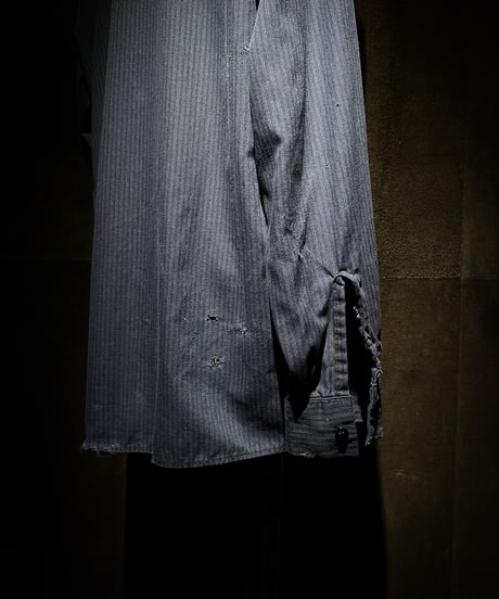 Vintage damage Navy Stripe US Work Uniform Shirt
