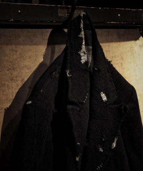 Vintage damage alpaca blend long coat