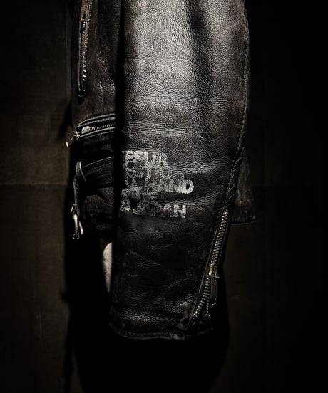 Vintage Leather Biker Jacket with UK-Sourced Badges & Pins