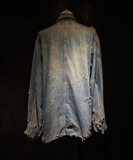Hard damage vintage Denim coverall jacket