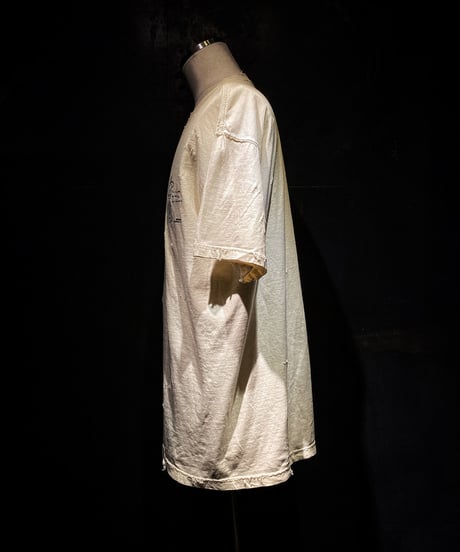 Double jacket skull T-shirt OLD WHITE