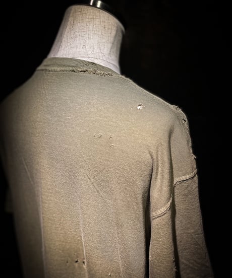 Vintage damage pocket Tee (GREIGE)
