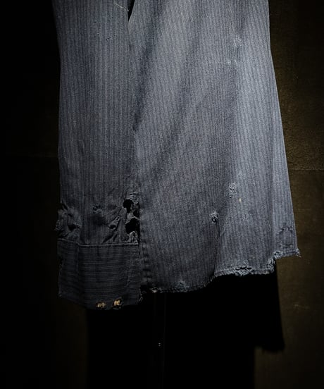 Vintage damage Navy Stripe US Work Uniform Shirt