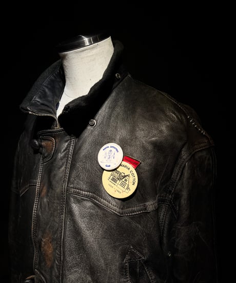 Vintage Leather Toggle Jacket with UK-Sourced Vintage Badges
