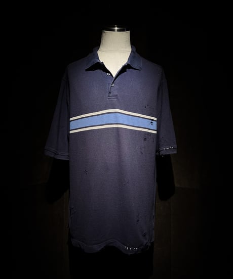 Vintage damage line polo shirt