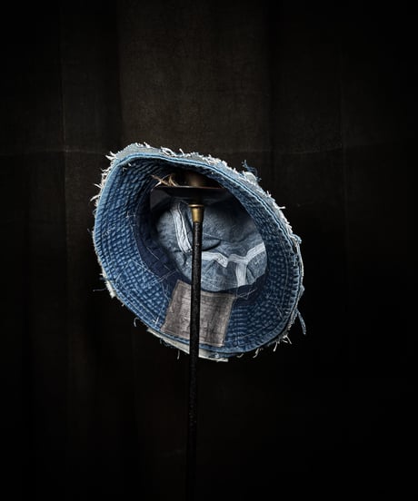Denim patchwork bucket hat