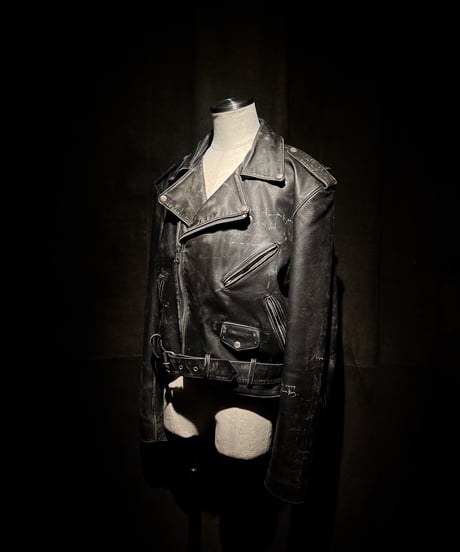 Hand-Painted Vintage UK-Style Double Riders Leather Jacket