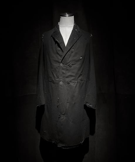 1910's french double long formal evening coat