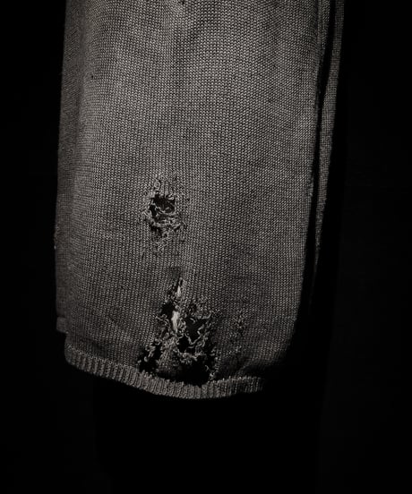 [Dye] Vintage damage V-neck Knit vest
