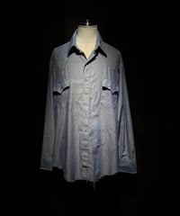Blue Western Snap vintage damage Shirt