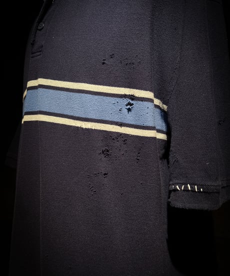 Vintage damage line polo shirt