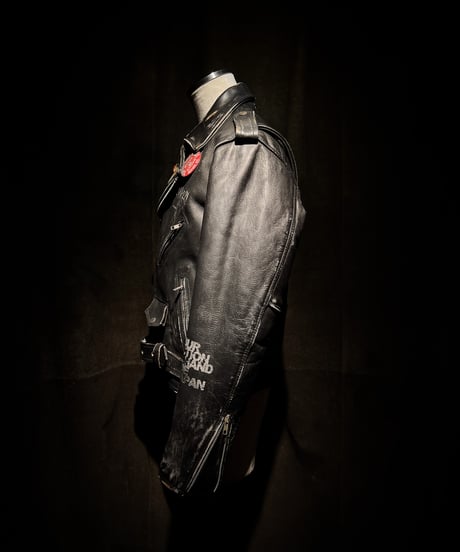 Vintage Leather Biker Custom Double Riders Jacket with Vintage Badges