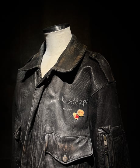 Vintage lamb Leather Flight Jacket with Vintage Badges