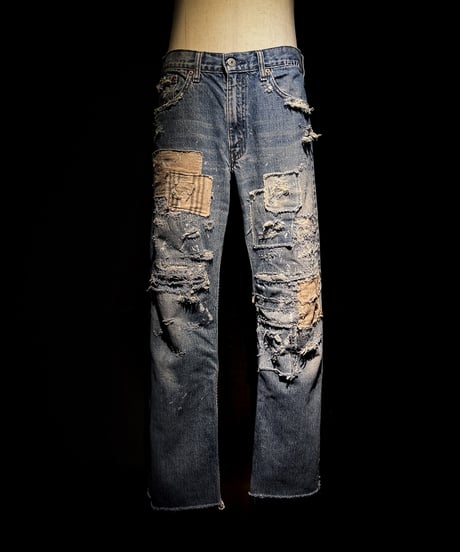 Vintage repair damage denim pants (襤褸)