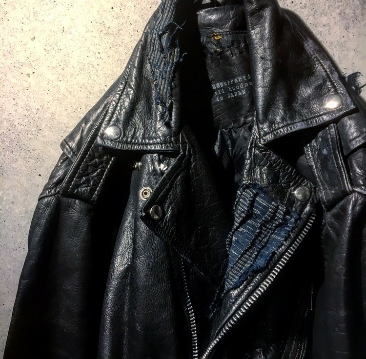 Different fabrics Sewn Rider's Jacket(襤褸) | RES