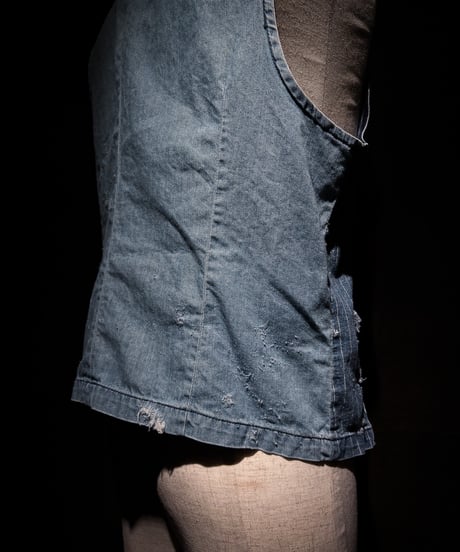 Vintage Pinstripe Denim Work Vest