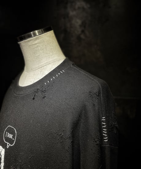 I THINK,,, character sweat shirt (BLACK)