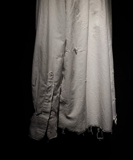 Vintage damage Stripe Cotton Shirt