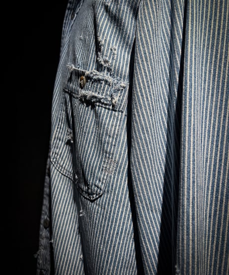 50/50 Split Rebuild Vintage Pattern Denim/Hickory Shirt