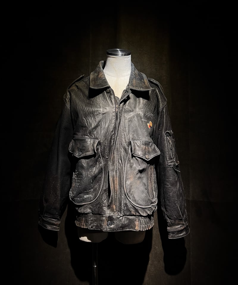 Vintage lamb Leather Flight Jacket with Vintage