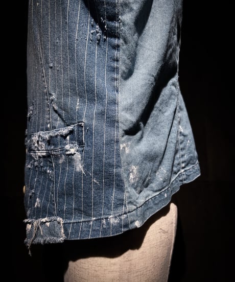 Vintage Pinstripe Denim Work Vest