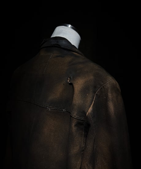 Vintage damage & paint real leather jacket