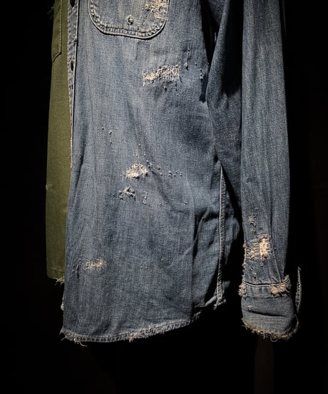 50/50 Split Rebuild Vintage 70's Military/Denim Shirt