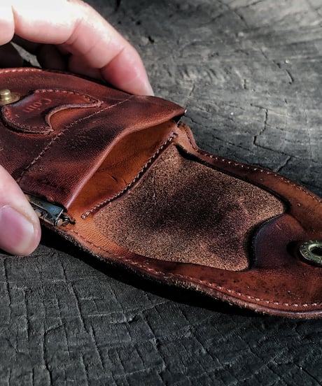 Italian shrink leather Coin case